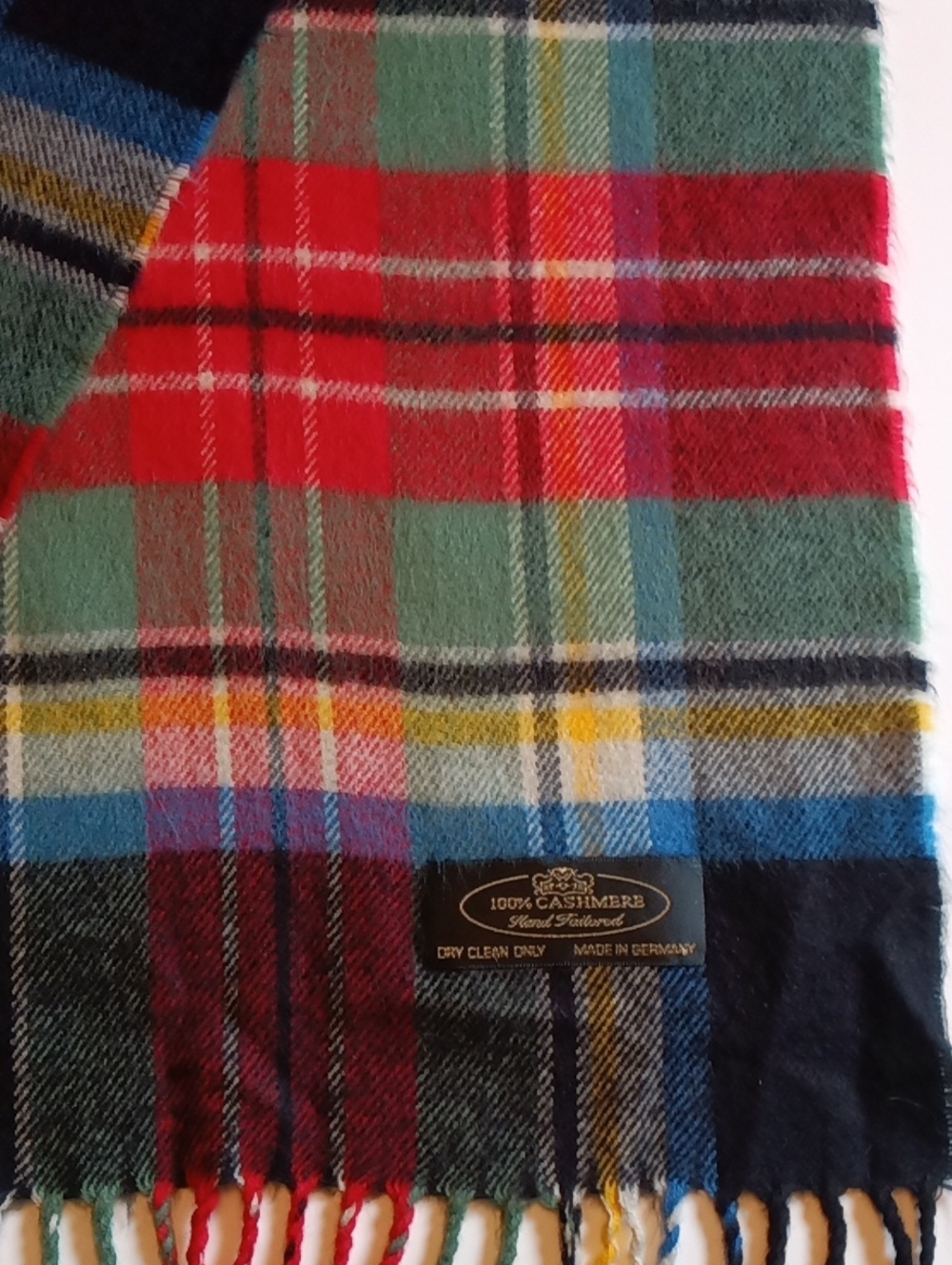 100% Cashmere (Made In Germany)Multicolor Plaid Scarf